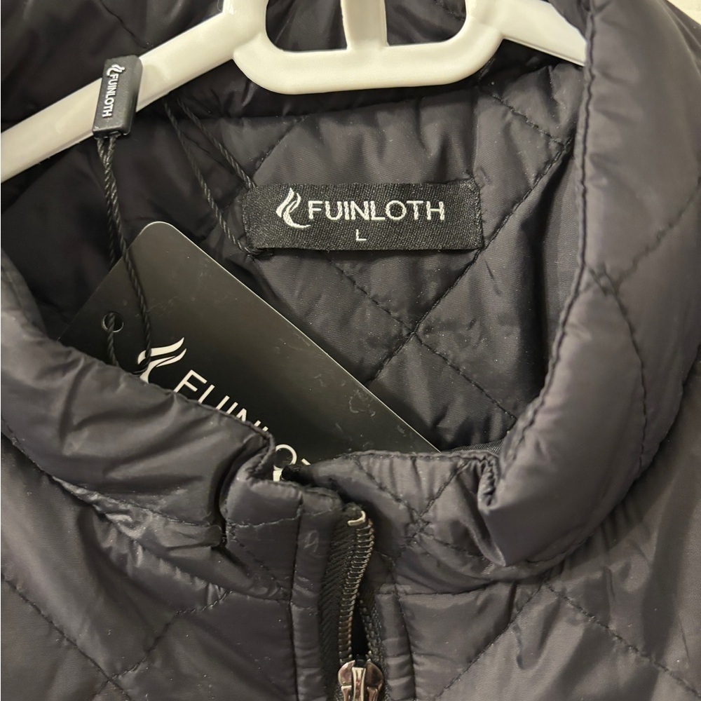 Black Quilted Vest with Stand Up Collar NWT - Picture 4 of 6